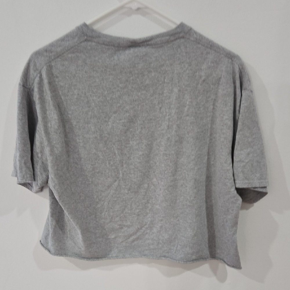 Fruit of the Loom Sz Large Womens Gray Panama City Cropped Beach Tee - Picture 3 of 6